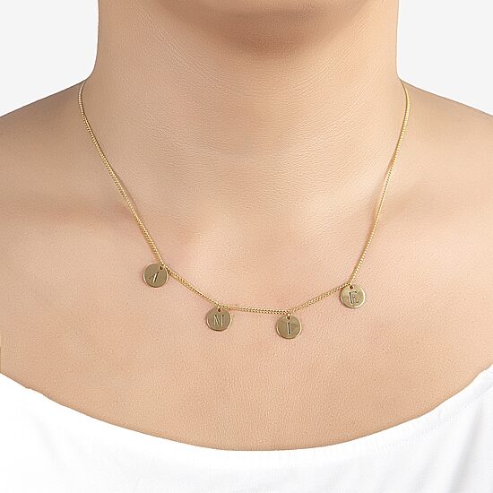 Womens 14K Gold Over Silver 16 Inch Name Necklace