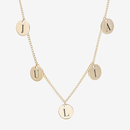 Womens 14K Gold Over Silver 16 Inch Name Necklace