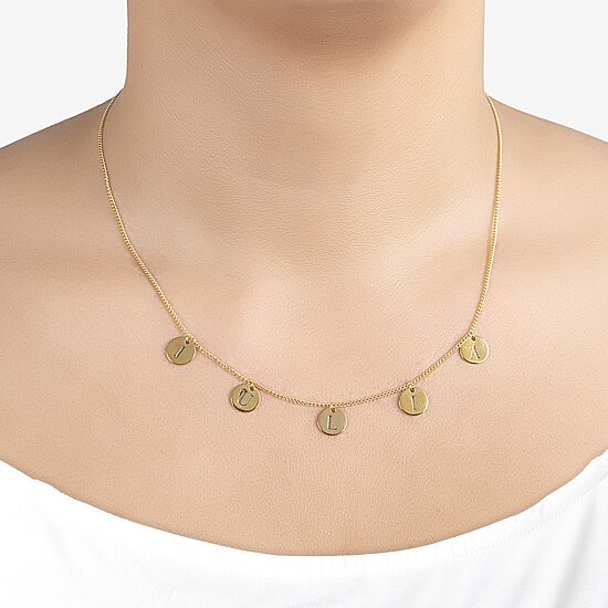 Womens 14K Gold Over Silver 16 Inch Name Necklace