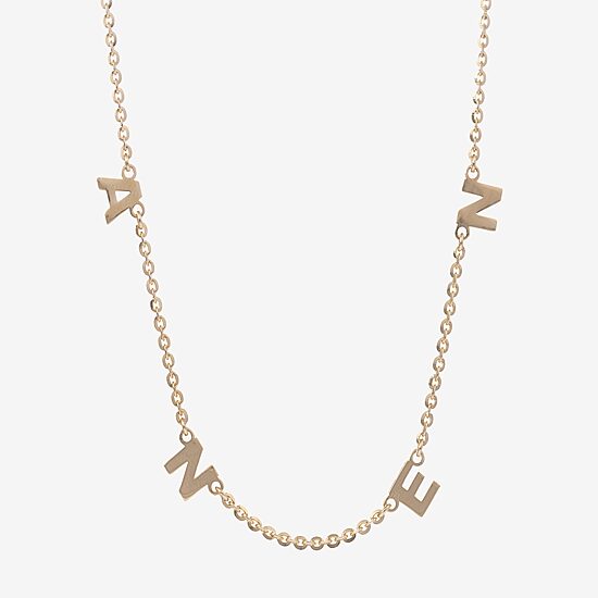 Womens 14K Gold Over Silver 16 Inch Name Necklace