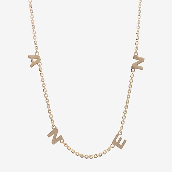Womens 14K Gold Over Silver 18 Inch Name Necklace