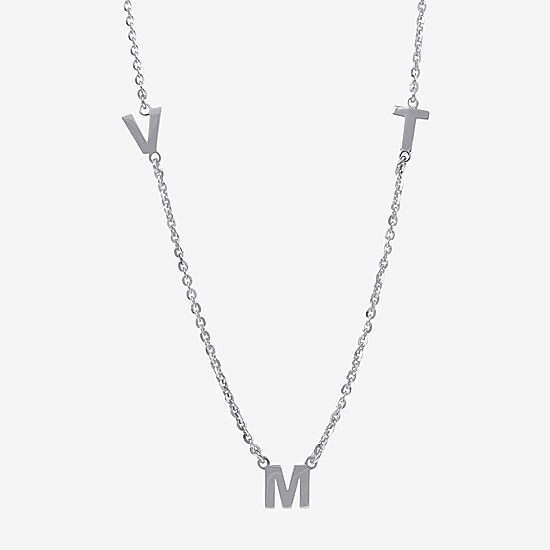 Womens Sterling Silver 16 Inch Name Necklace