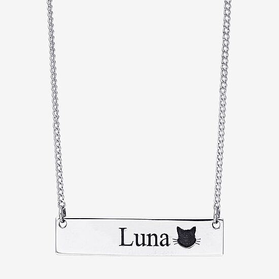 Womens Sterling Silver 16 Inch Name Necklace