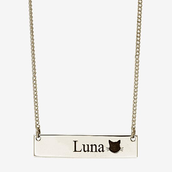 Womens 14K Gold Over Silver 16 Inch Name Necklace