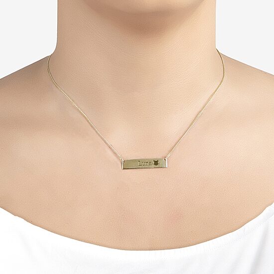 Womens 14K Gold Over Silver 16 Inch Name Necklace