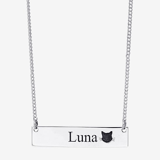 Womens Sterling Silver 18 Inch Name Necklace