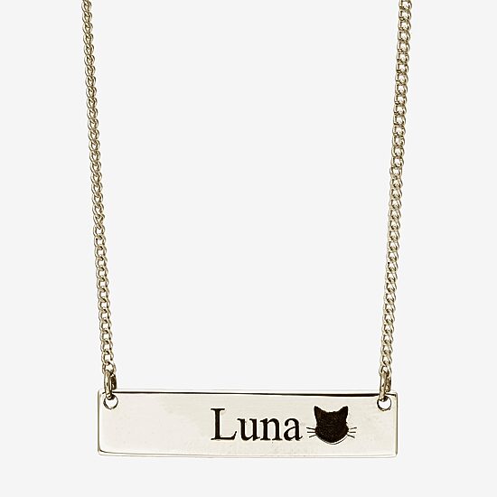 Womens 14K Gold Over Silver 18 Inch Name Necklace