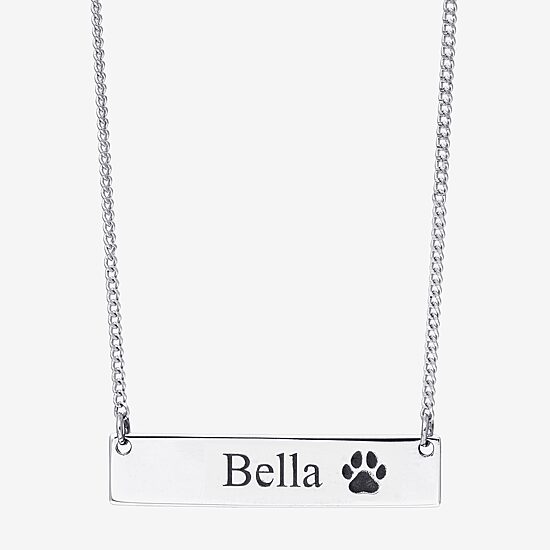 Womens Sterling Silver 16 Inch Name Necklace