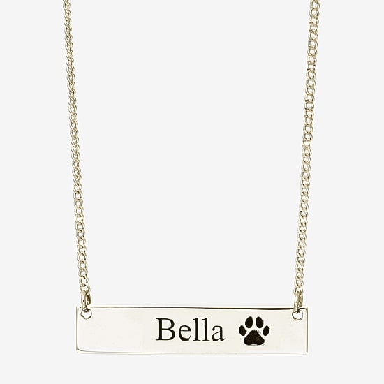 Womens 14K Gold Over Silver 16 Inch Name Necklace