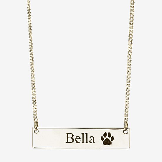 Womens 14K Gold Over Silver 18 Inch Name Necklace