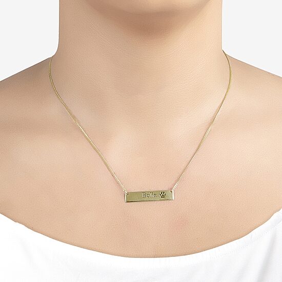Womens 14K Gold Over Silver 18 Inch Name Necklace