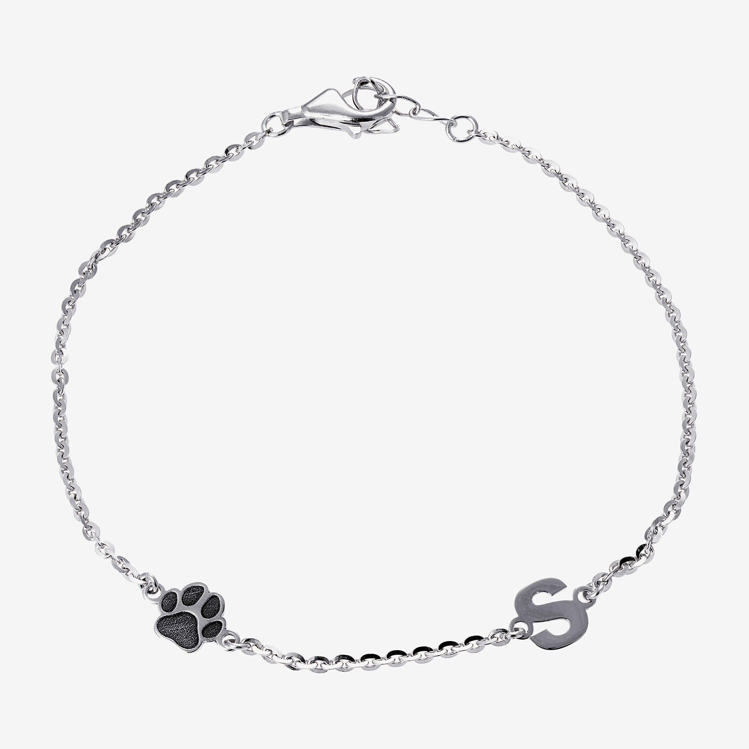 Womens Sterling Silver / Inch Solid Cable Id Bracelet