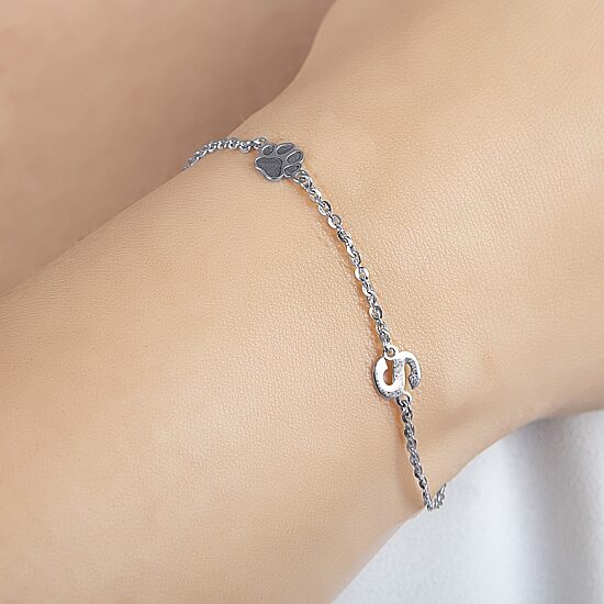 Womens Sterling Silver 6 3/4 Inch Solid Cable Id Bracelet