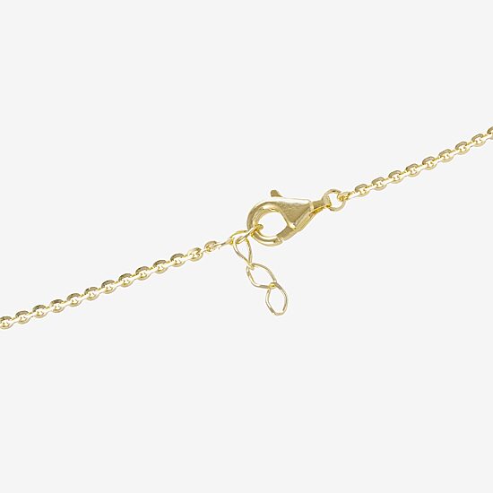 Womens 14K Gold Over Silver 7.25 Inch Solid Cable Id Bracelet