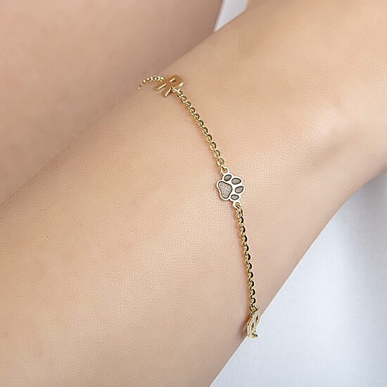 Womens 14K Gold Over Silver 7.25 Inch Solid Cable Id Bracelet