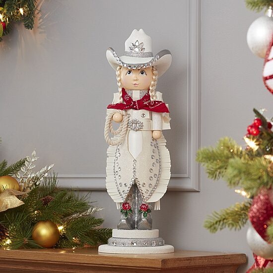 Kurt Adler 18-Inch Hollywood Rhinestone Cowgirl Nutcracker