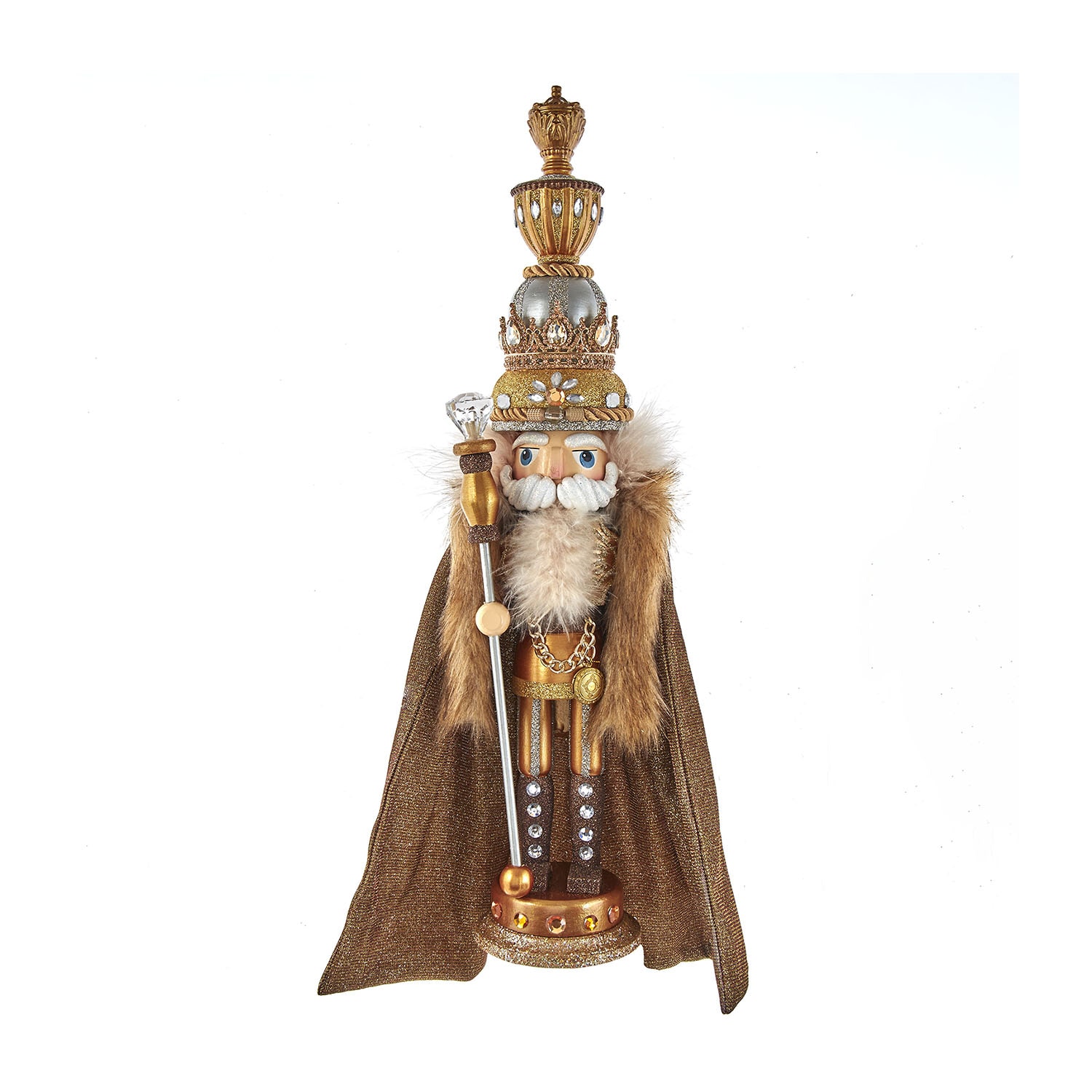Kurt Adler 17.5-Inch Hollywood Gold with Fuzzy Cape King Nutcracker