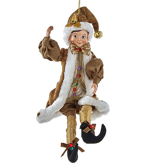 Kurt Adler 16-Inch Kringle Klaus Fortune Gold Elf Ornament