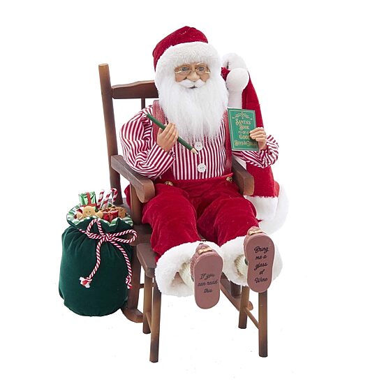 Kurt Adler 16-Inch Kringle Klaus Sitting in Chair