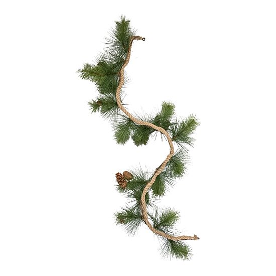 Kurt Adler 4-Foot Needle Pine Rope Garland with Pinecones