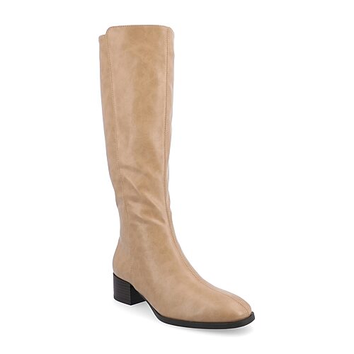 Journee Collection Womens Devri Stacked Heel Dress Boots, 9 Medium, Brown