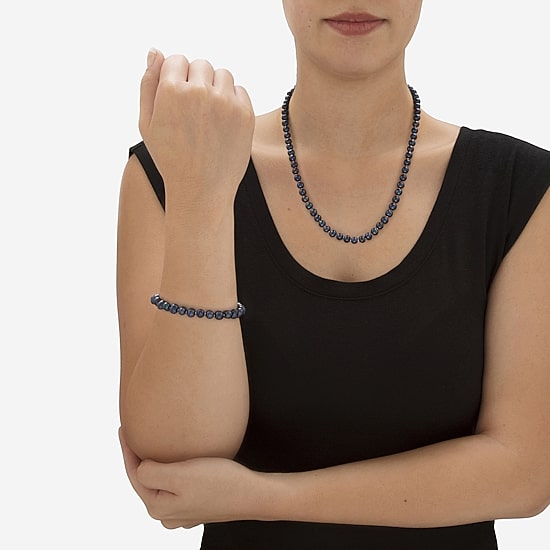 Womens Black Cultured Freshwater Pearl Sterling Silver 3-pc. Jewelry Set