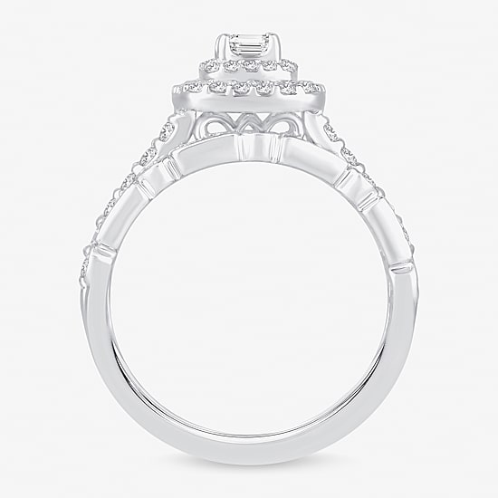Womens 1 CT. T.W. Natural White Diamond 14K Gold Bridal Set