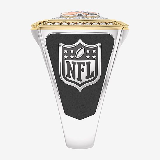 True Fans Fine Jewelry Cincinnati Bengals Mens 1/2 CT. Natural White Diamond 10K Two Tone Gold Fashion Ring