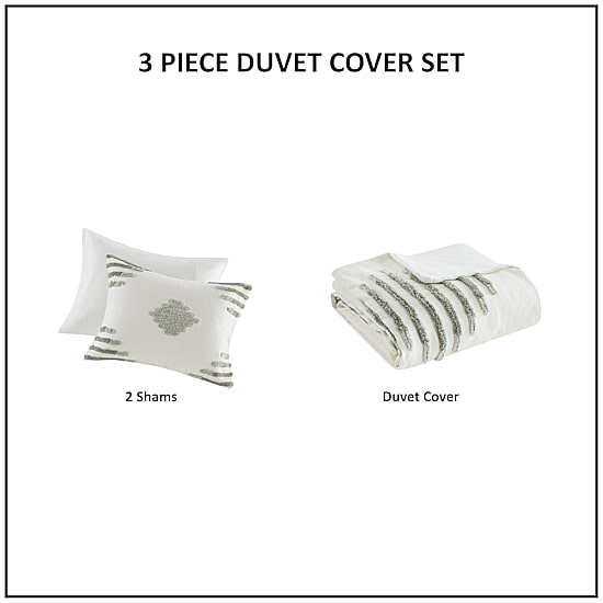 INK+IVY Tahli Cotton Blend 3-pc. Duvet Cover Set