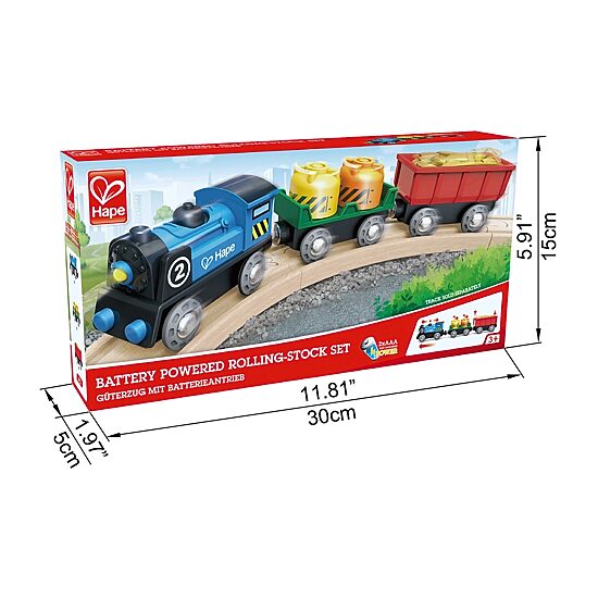 Hape Battery Powered Rolling-Stock Set Interactive Toy