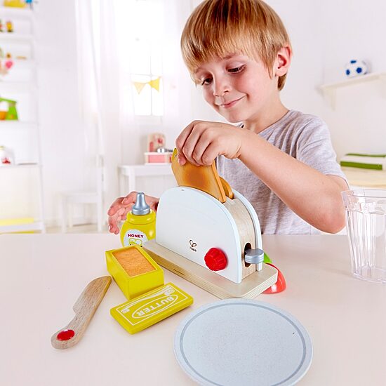 Hape Pop-Up Toaster Set - 7 Piece Play Kitchen