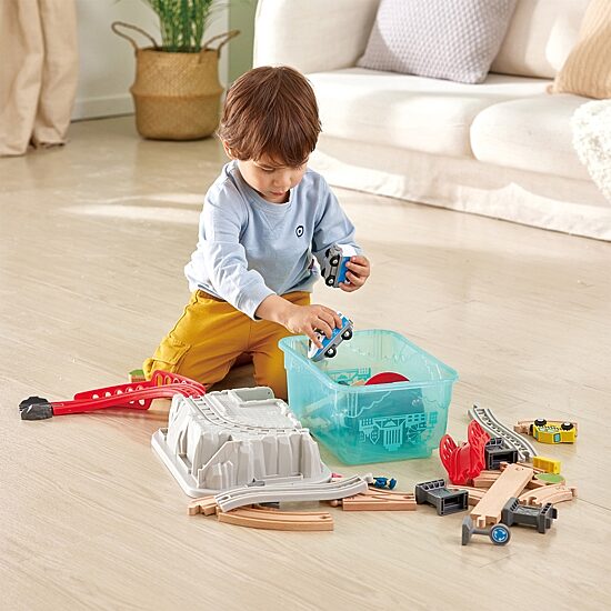 Hape Wooden Train Bucket Set: City Train Interactive Toy