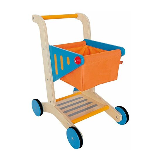 Hape Shopping Cart Orange & Blue Interactive Toy