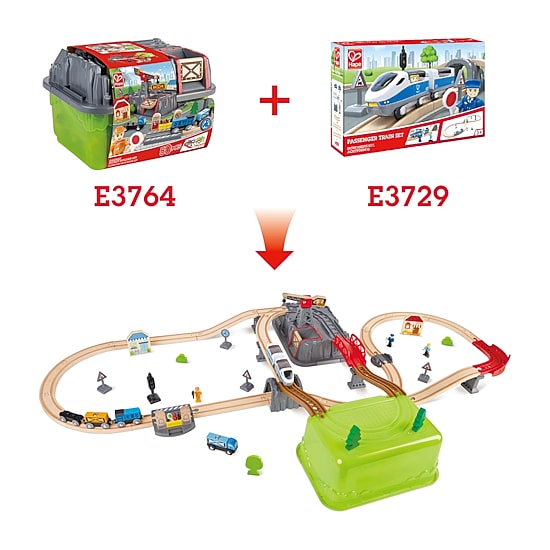 Hape Bucket Builder Set: Railway Building Set 50-pc.