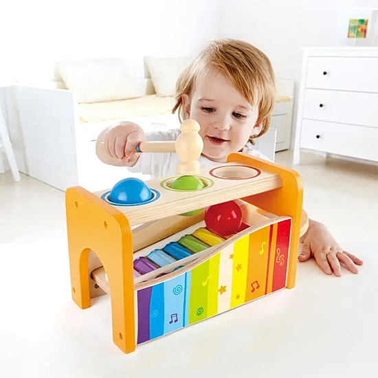 Hape Pound & Tap Bench With Xylophone Musical Instrument