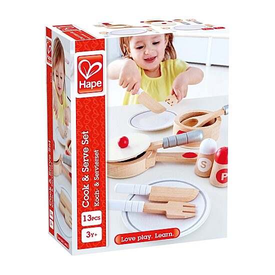 Hape Cook & Serve Set - 13 Piece Play Kitchen