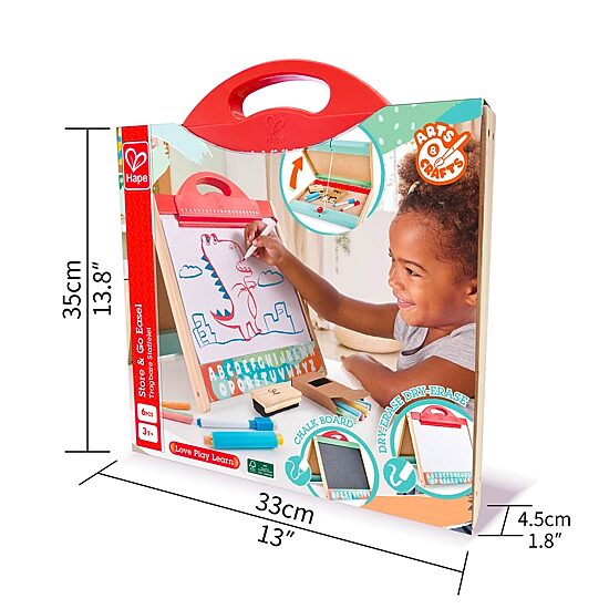 Hape Store & Go Easle: Double-Sided 5-pc. Easel