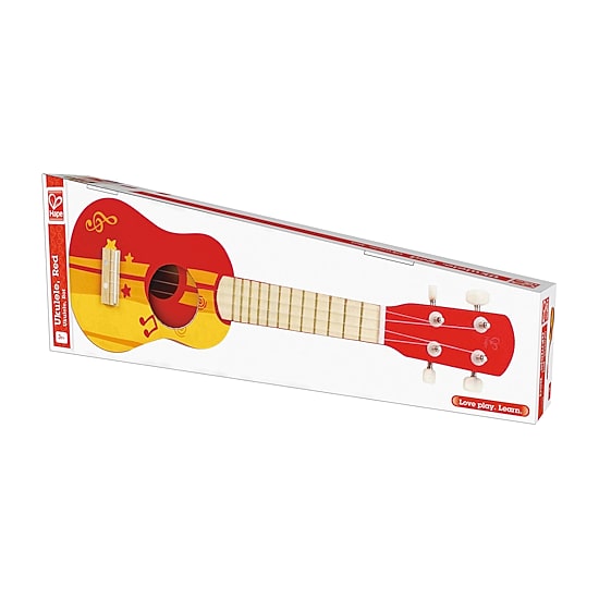 Hape Kids Toy Ukulele - Red & Yellow Musical Instrument