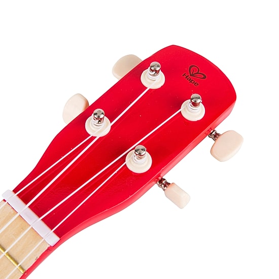 Hape Kids Toy Ukulele - Red & Yellow Musical Instrument