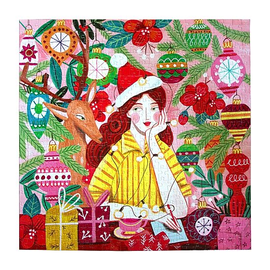 Eeboo Ms. Santa Reindeer 500-pc. Puzzle