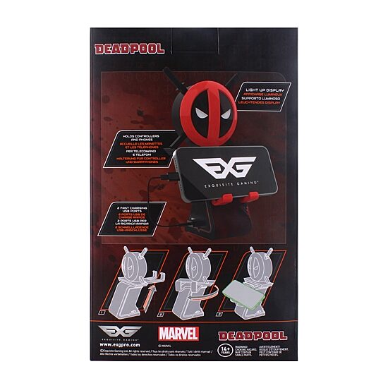 Exquisite Gaming Cable Guys Led Ikons Marvel Deadpool - Charging Phone & Controller Holder Marvel 2-pc. Gaming Accessory