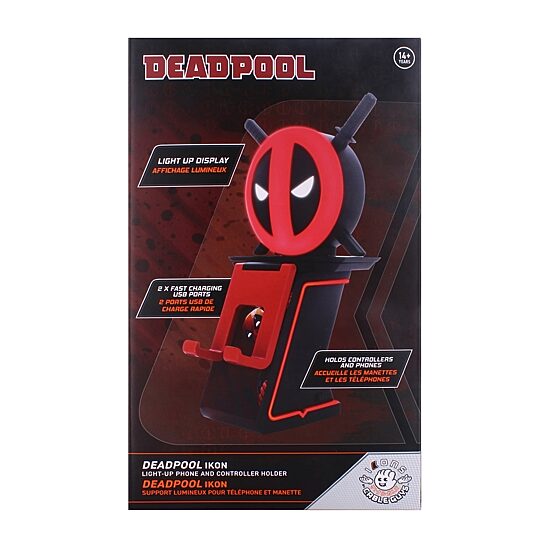 Exquisite Gaming Cable Guys Led Ikons Marvel Deadpool - Charging Phone & Controller Holder Marvel 2-pc. Gaming Accessory