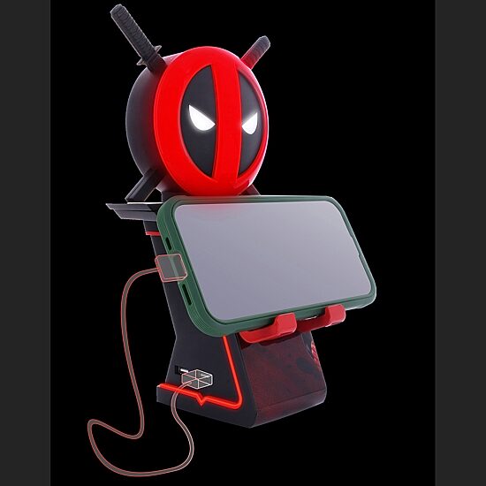 Exquisite Gaming Cable Guys Led Ikons Marvel Deadpool - Charging Phone & Controller Holder Marvel 2-pc. Gaming Accessory