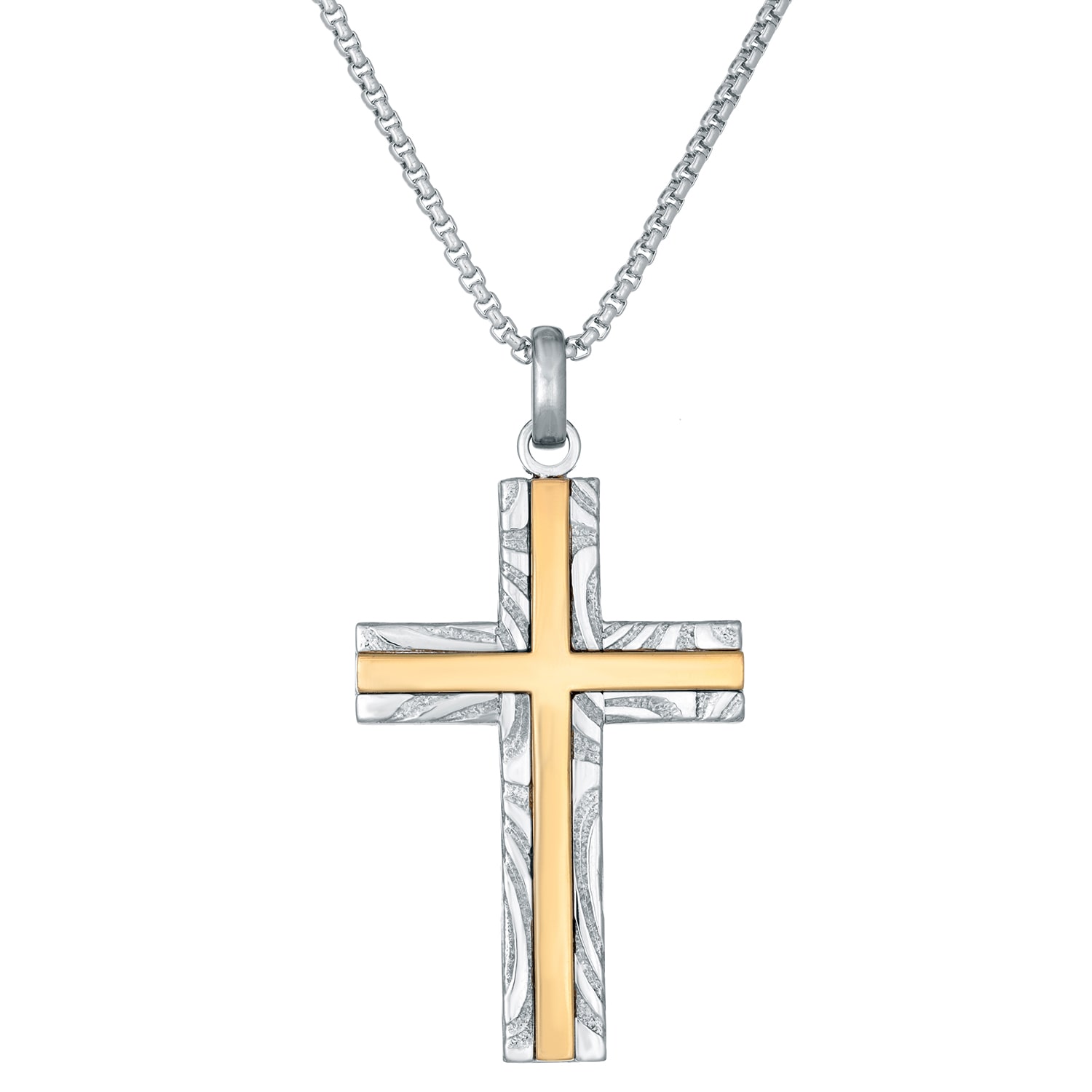 Mens Cross 24 Inch Pendant Necklace