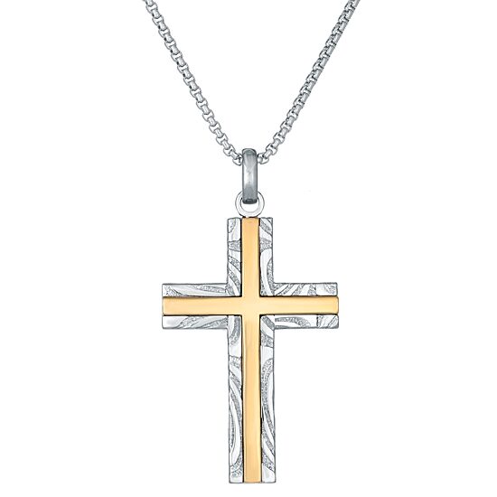 Mens Cross 24 Inch Pendant Necklace