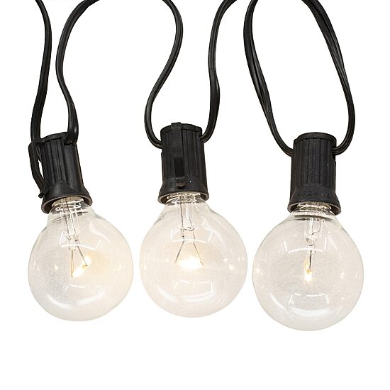 Kurt Adler UL 10-Light G40 Warm White LED Clear Glass Light Set