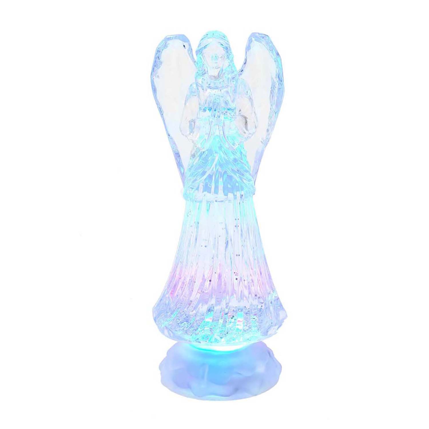 Kurt Adler 10.5-Inch Battery-Operated LED Light-Up Angel with Water Table Piece