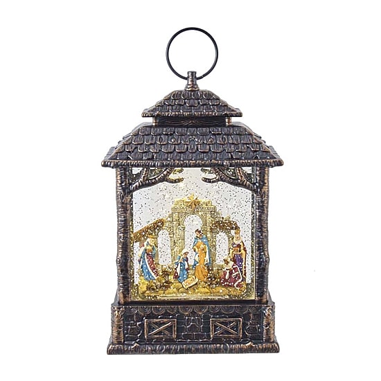 Kurt Adler 11-Inch Battery-Operated LED Nativity Scene Water Lantern