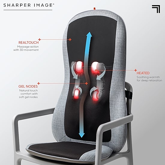 Sharper Image Smartsense Shiatsu Realtouch Chair Pad with Heat Massager