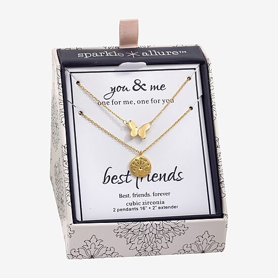 Sparkle Allure Womens 14K Gold Over Brass Butterfly 2-pc. Necklace Set